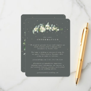 Carte D'accompagnement Détails du mariage avec rameau d'Eucalyptus et nei