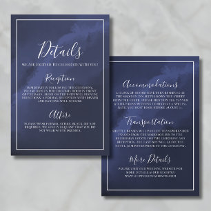 Carte D'accompagnement Détails du mariage bleu marine