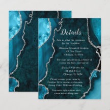 Détails du mariage Bleu sarcelle et Agate argentée