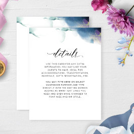 Carte D'accompagnement Détails du mariage, couleur pourpre, bleu et Turqu