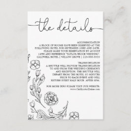 Carte D'accompagnement Détails du Mariage Dainty Elegance Insérer une car