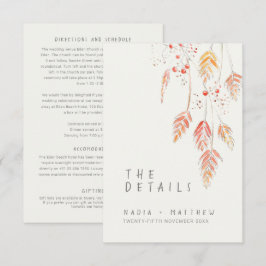 Carte D'accompagnement Détails du mariage de automne d'aquarelle de baies