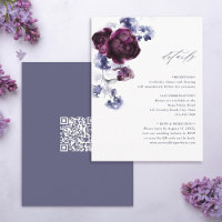 Détails du Mariage de code QR floral violet et ind