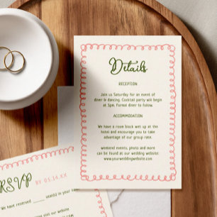 Carte D'accompagnement Détails du Mariage de divertissement français tiré