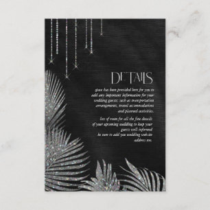 Carte D'accompagnement Détails du Mariage de feuille de joaillerie Argent