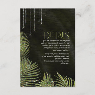Carte D'accompagnement Détails du Mariage de feuille de palme de bijoux I