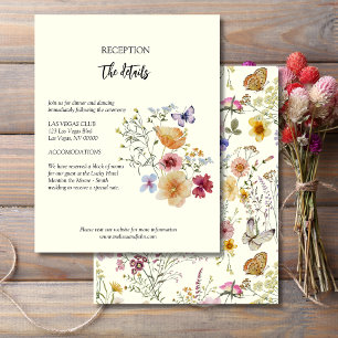 Carte D'accompagnement Détails du Mariage de Fleur sauvage Rustic Boho