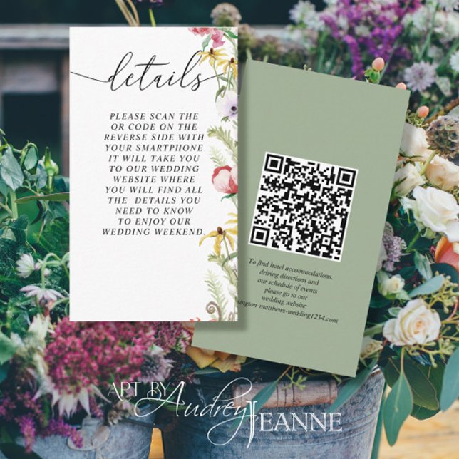 Carte D'accompagnement Détails du Mariage de fleurs de printemps - Boîtie (Créateur téléchargé)