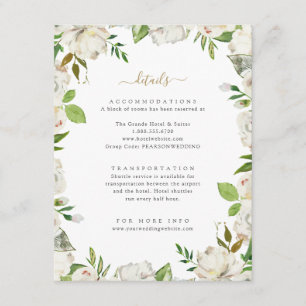Carte D'accompagnement Détails du Mariage de fleurs dorées