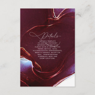 Carte D'accompagnement Détails du Mariage de flux d'encre Burgundy ID762