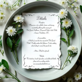 Carte D'accompagnement Détails du Mariage de la main dessinée