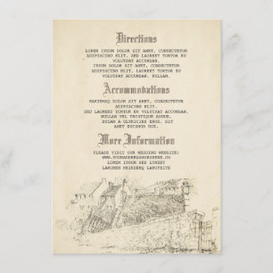 Carte D'accompagnement Détails du Mariage de livre Old Story - Informatio