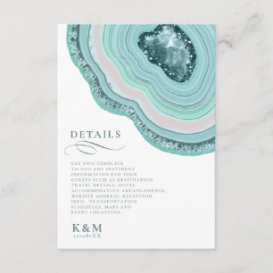 Carte D'accompagnement Détails du Mariage de Parties scintillant de la gé