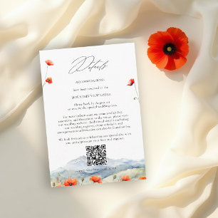 Carte D'accompagnement Détails du mariage de Poppies Summer à Mountains M