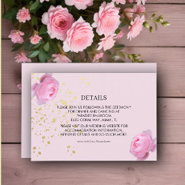 Carte D'accompagnement Détails du Mariage de Roses Roses Roses Roses Rose