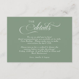 Carte D'accompagnement Détails du Mariage de script