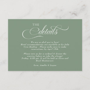 Carte D'accompagnement Détails du Mariage de script