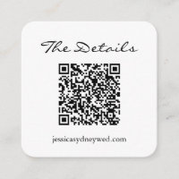 Détails du Mariage de script noir simple QR Code