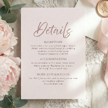 Détails du Mariage de script rose foncé minimalist