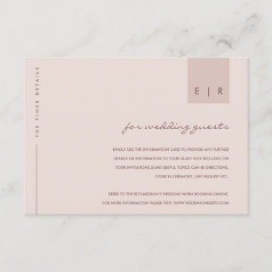 CARTE D'ACCOMPAGNEMENT DÉTAILS DU MARIAGE DE TYPOGRAPHIE ROSE BLANCHE MIN