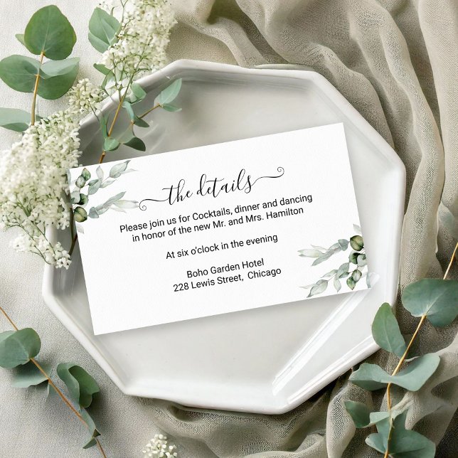 Carte D'accompagnement Détails du Mariage de verdure (Créateur téléchargé)