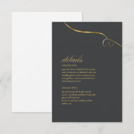 Carte D'accompagnement Détails du Mariage d'élégance simple Numéro de cha
