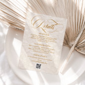 Carte D'accompagnement Détails du Mariage d'ivoire floral simple et éléga