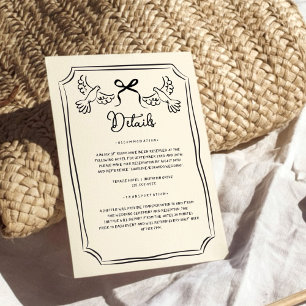 Carte D'accompagnement Détails du Mariage Doodle funky dessiné à la main