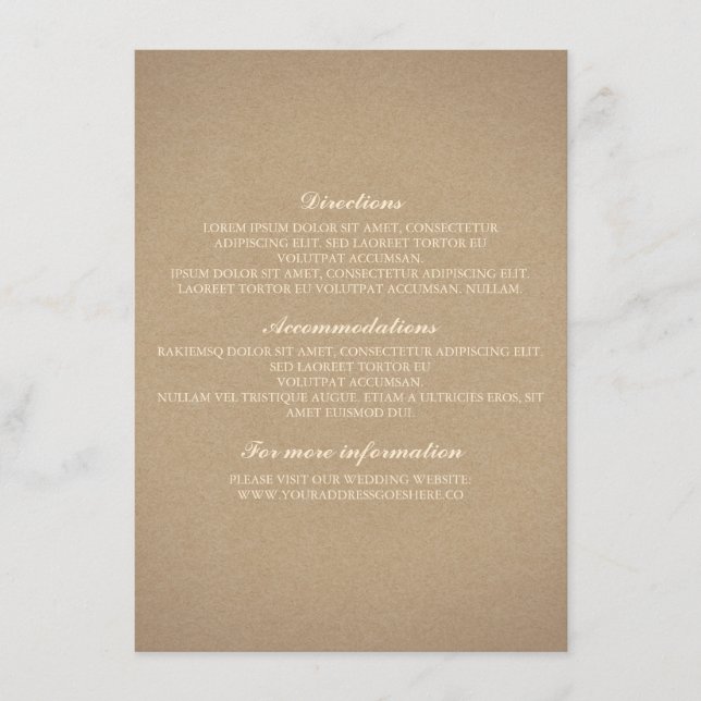 Carte D'accompagnement Détails du Mariage d'or respiratoire du bébé - Inf (Devant)