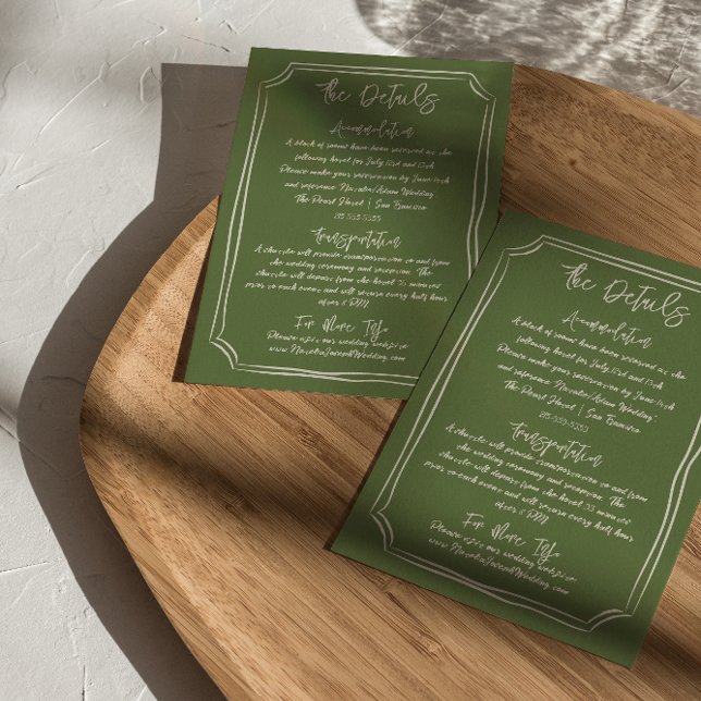 Carte D'accompagnement Détails du Mariage écrit illustrés à la main (Créateur téléchargé)