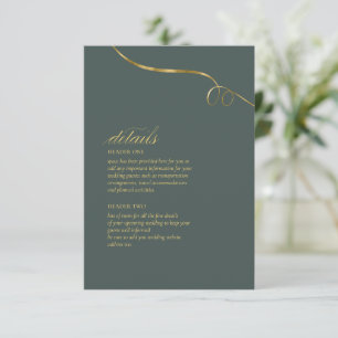 Carte D'accompagnement Détails du Mariage Elegance Simple ID1022 vert