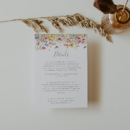 Carte D'accompagnement Détails du Mariage Fleur sauvage coloré Meadow