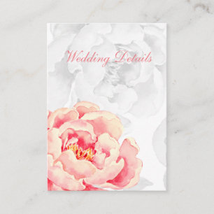 Carte D'accompagnement Détails du mariage floral Pink Peony