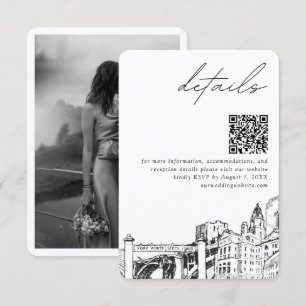 Carte D'accompagnement Détails du Mariage Fort Worth Code QR Petit