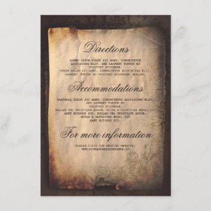 Carte D'accompagnement Détails du Mariage gothique antique - Information