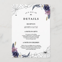 Carte D'accompagnement Détails du Mariage Halloween