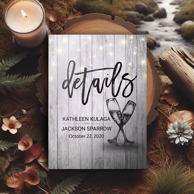 Carte D'accompagnement Détails du mariage Informations Lunettes de Champa (Créateur téléchargé)