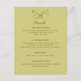 Carte D'accompagnement Détails du mariage Oiseaux illustrés