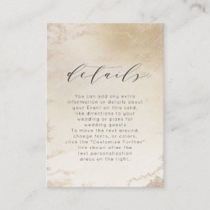 Carte D'accompagnement Détails du Mariage Ombre Yellow Gold Frosted Foil