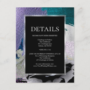 Carte D'accompagnement DÉTAILS DU MARIAGE   Peinture métallique Stroke Tu