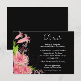 Carte D'accompagnement Détails du Mariage romantique rose floral