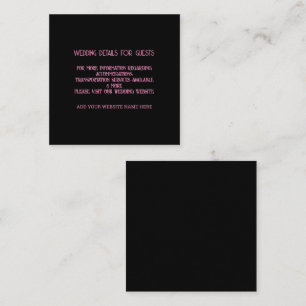 Carte D'accompagnement Détails Du Mariage Rose Noir Pour Les Clients Clas