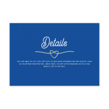 Détails du Mariage Royal Blue