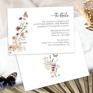 Carte D'accompagnement Détails du Mariage Rustic Boho