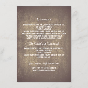 Carte D'accompagnement Détails du Mariage rustique