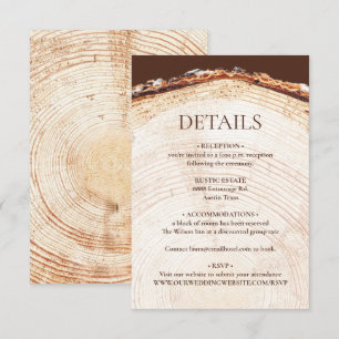 Carte D'accompagnement Détails du Mariage rustique personnalisable de cou