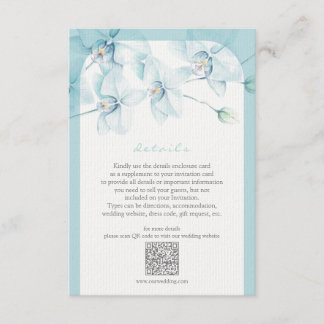 Carte D'accompagnement Détails du Mariage Soft Blue Orchid