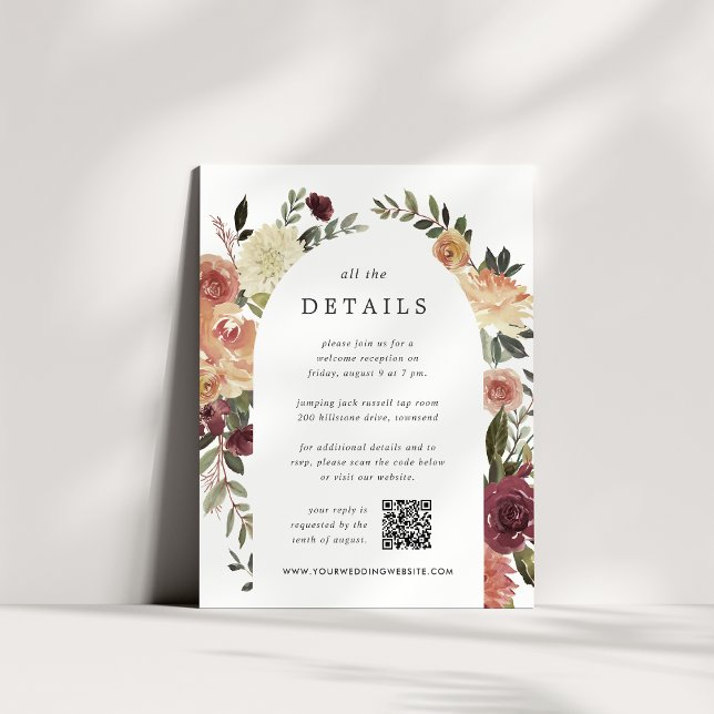 Carte D'accompagnement Détails du Mariage tout-en-un de Rustic Bloom (Créateur téléchargé)