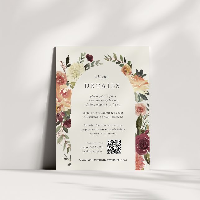 Carte D'accompagnement Détails du Mariage tout-en-un de Rustic Bloom (Créateur téléchargé)