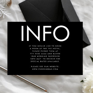 Carte D'accompagnement Détails du Mariage Ultra Modern Bold Big INFO